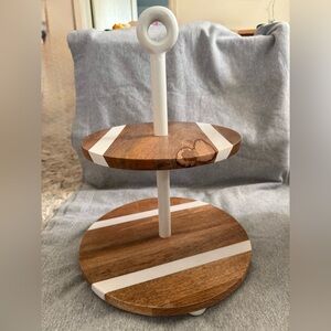 Mud Pie Woven Strap Tiered Stand